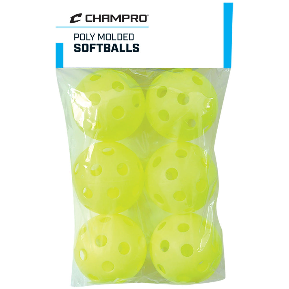 CHAMPRO-Yellow Poly Softballs - 6 Pack