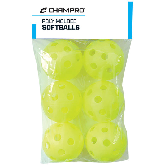 CHAMPRO-Yellow Poly Softballs - 6 Pack